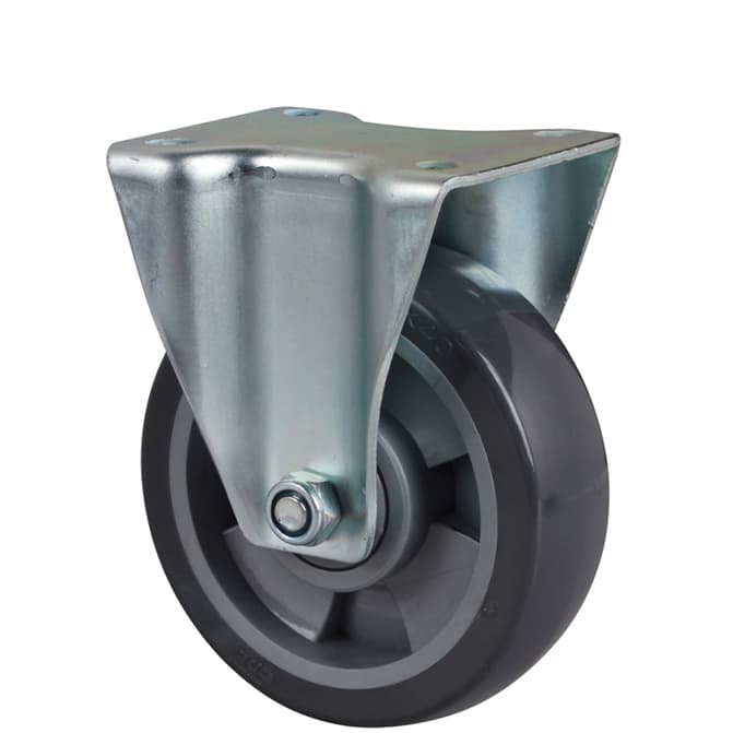 125mm Fixed Plate Castor | Polyurethane Wheel - 200KG Rated