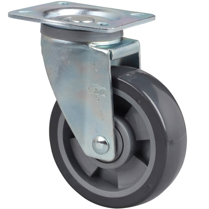 125mm Swivel Plate Castor | Polyurethane Wheel - 200KG Rated