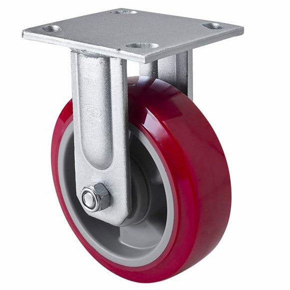 150mm Fixed Plate Castor | Polyurethane Wheel - 420KG Rated