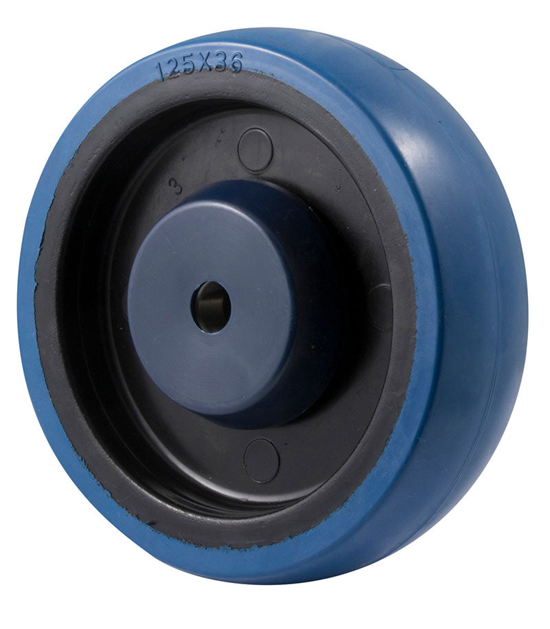 Hi-Res Blue Rubber Wheels Medium Duty ~ 150KG Rated