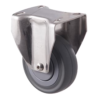 100mm Grey Rubber Stainless Steel Castors - 140KG Rated