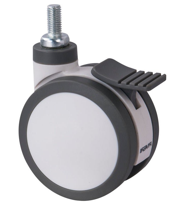 125mm Twin Medical Castor with M12 Thread - 120KG Rated