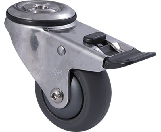 75mm Polyurethane Stainless Steel Castors - 100KG Rated