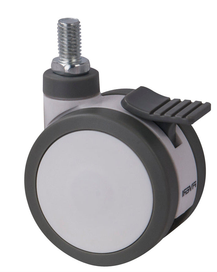 100mm Twin Medical Castor with M12 Thread - 80KG Rated