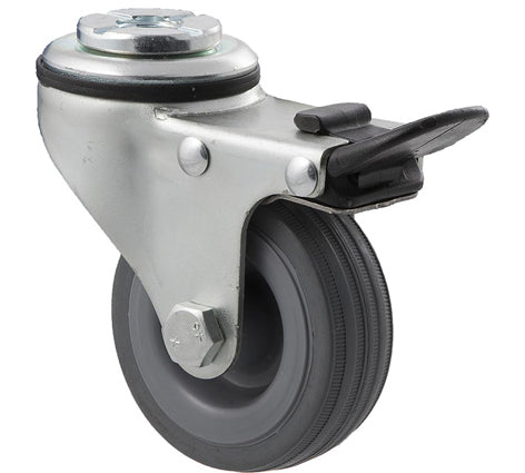 65mm  Grey Rubber Light Duty Castor - 50KG Rated