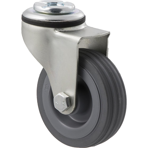 75mm  Grey Rubber Light Duty Castor - 50KG Rated