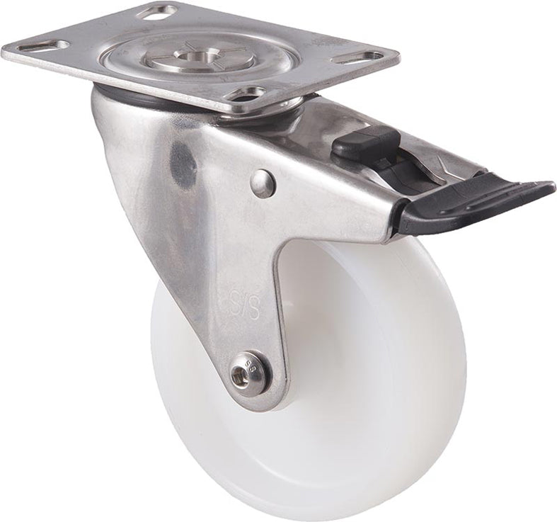 100mm Nylon Stainless Steel Castors - 150KG Rated