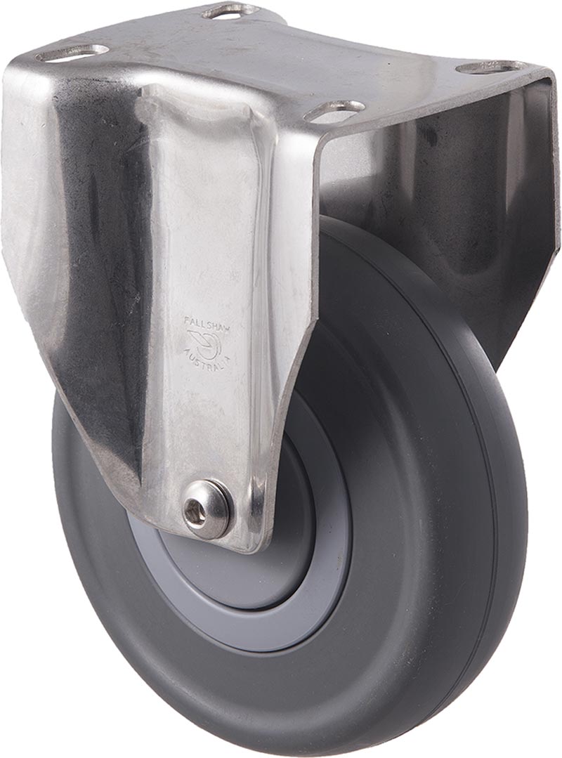 125mm Grey Rubber Stainless Steel Castors - 150KG Rated