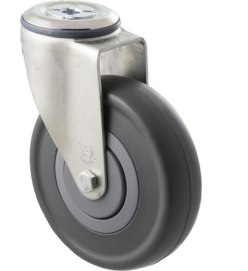 125mm Grey Rubber Wheel Castors - 150KG Rated
