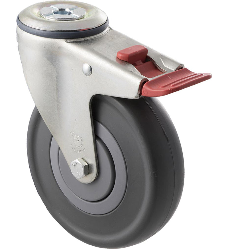 125mm Grey Rubber Wheel Castors - 150KG Rated