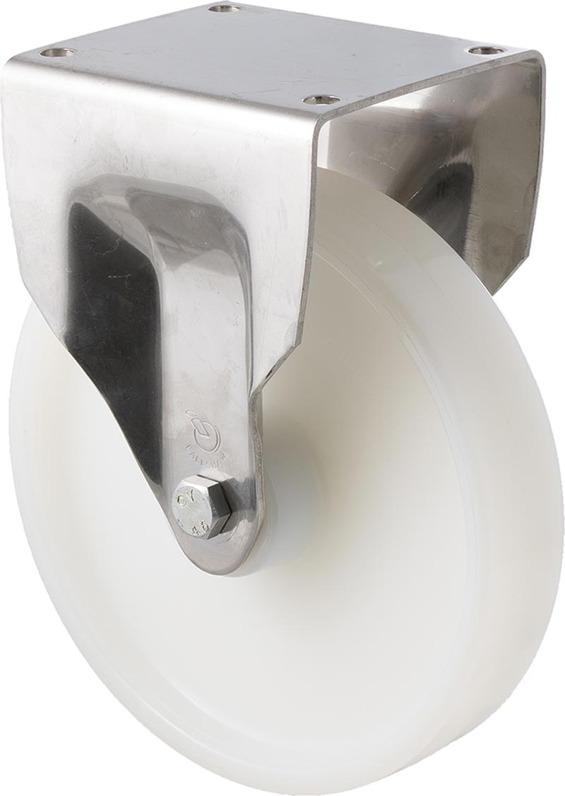 200mm Nylon Stainless Steel Castors - 500KG Rated
