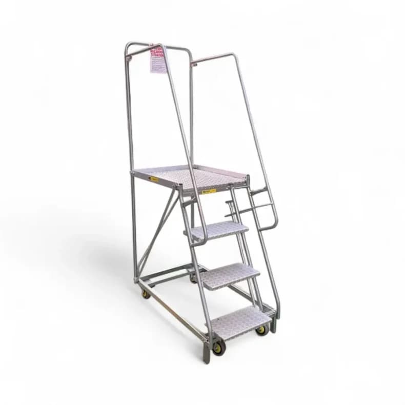 Steel Mobile Order Picking Platform Ladders