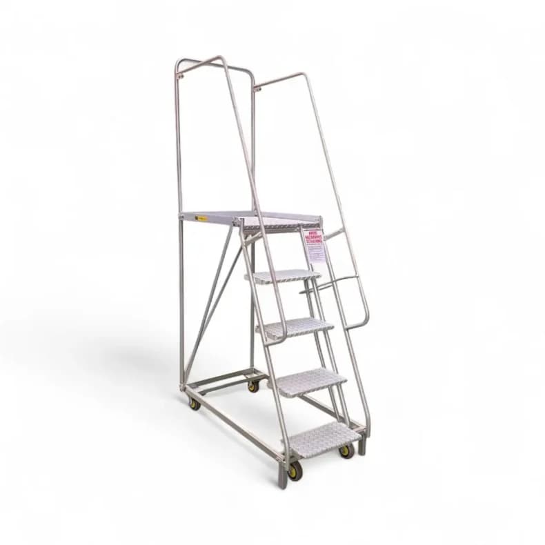 Steel Mobile Order Picking Platform Ladders