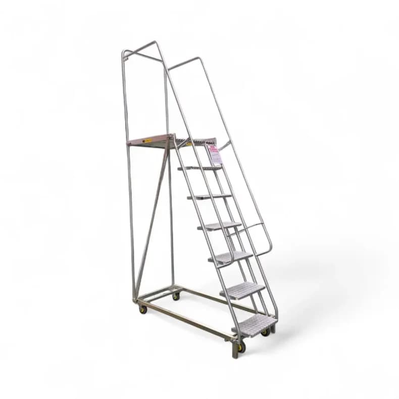 Steel Mobile Order Picking Platform Ladders