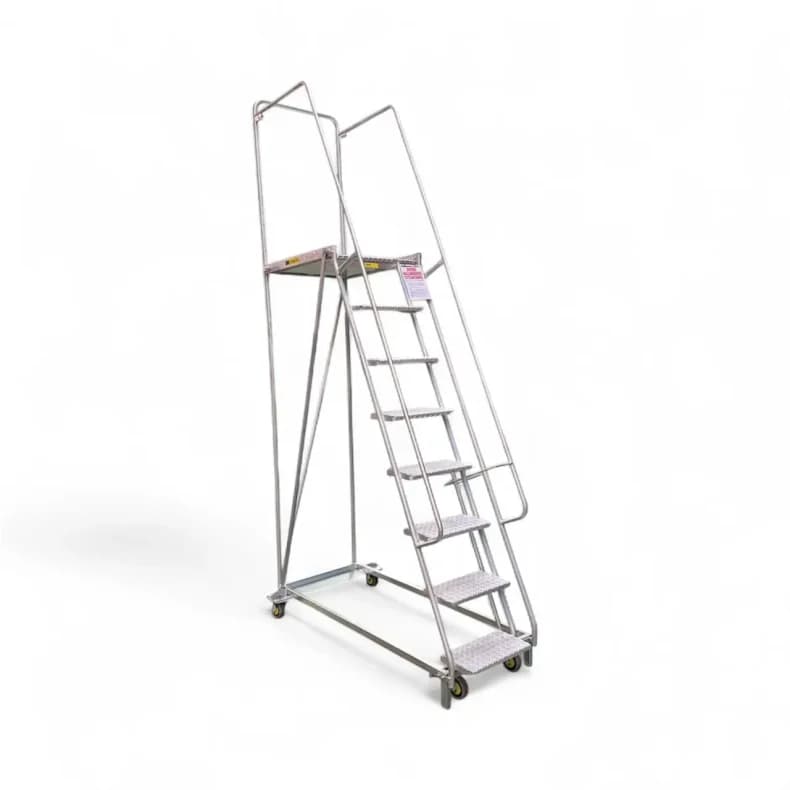 Steel Mobile Order Picking Platform Ladders