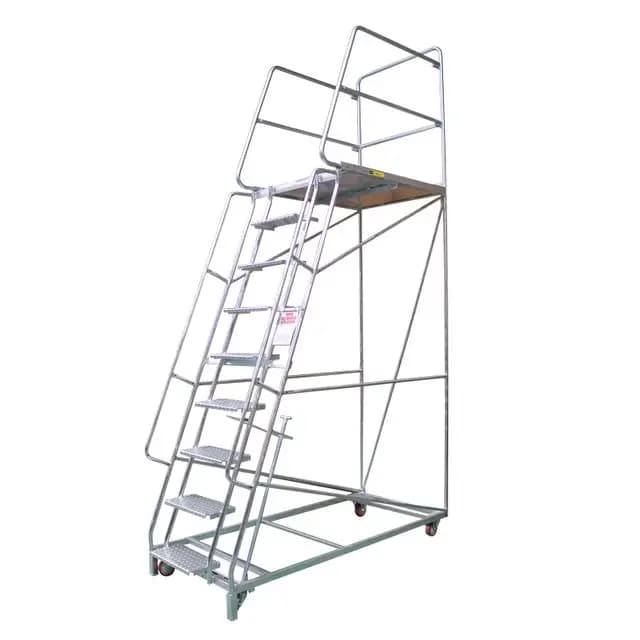 Steel Mobile Order Picking Platform Ladders