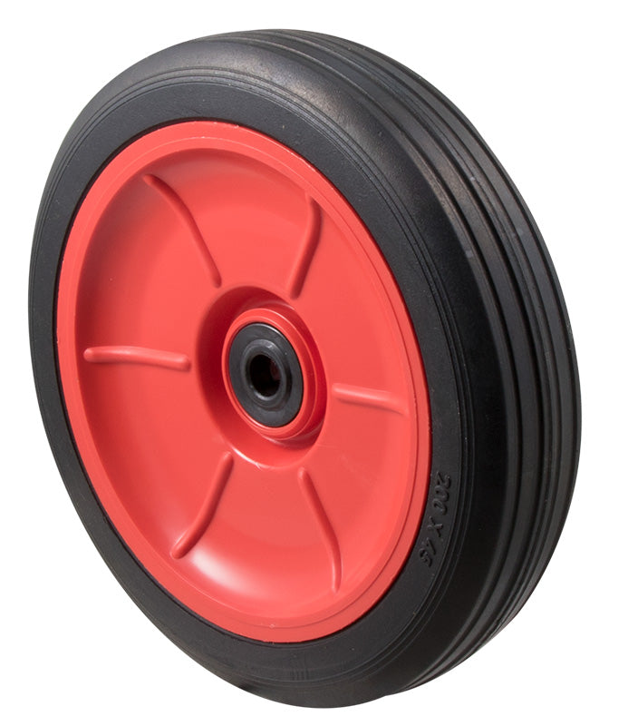 125mm, 150mm or 200mm Black Rubber Utility Wheels