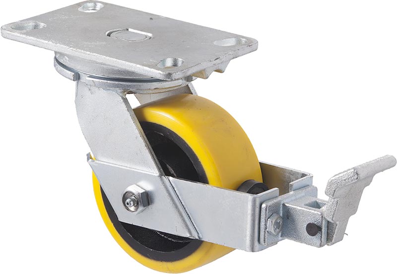 125mm Very Heavy Duty Polyurethane Cast Iron Castors - 800KG Rated