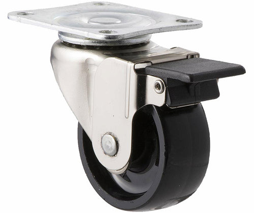Swivel Plate Brake Castor - 50mm Nylon Wheel