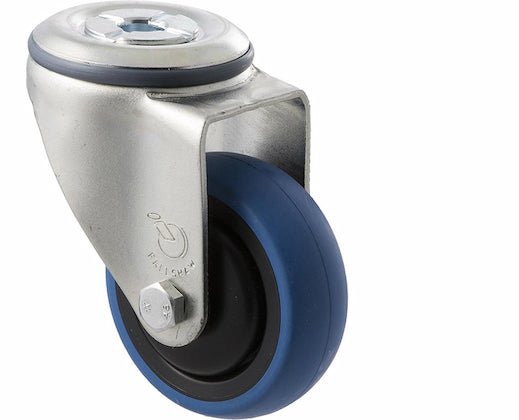 75mm Blue Rubber Wheel Castors - 85KG Rated