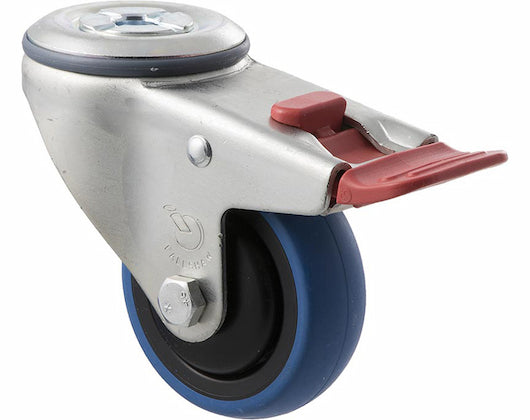 75mm Blue Rubber Wheel Castors - 85KG Rated