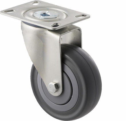 100mm Grey Rubber Wheel Castor - 140KG Rated