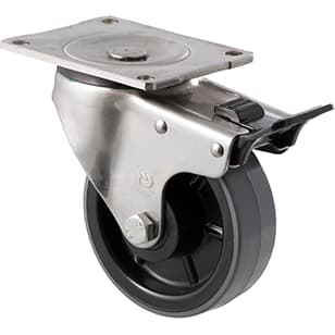 125mm Polyurethane Stainless Steel Castors - 350KG Rated