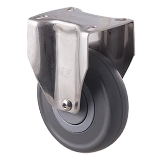 125mm Grey Rubber Stainless Steel Castors - 150KG Rated