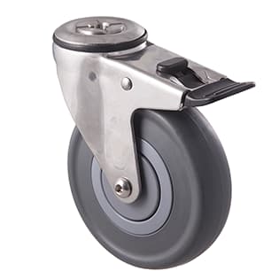 125mm Grey Rubber Stainless Steel Castors - 150KG Rated